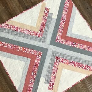 NEW Handmade Quilt Throw Baby or Lap Blanket Cotton & Minky
